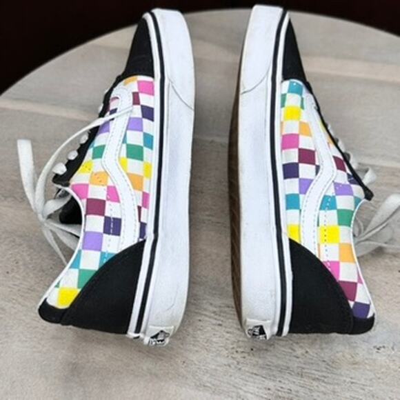 Vans Old Skool Checkerboard Kids Shoes Size 3.5 Black Multicolor Low 500714 - Picture 12 of 12